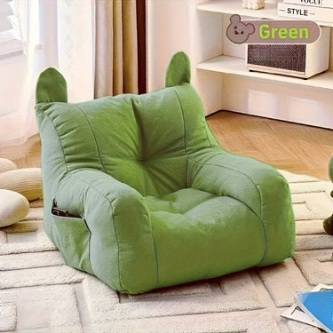 The Cat Cartoon Sofa Bed by KittyNook Cat Co. adds unique charm to a cozy, sunlit living room with neutral tones.